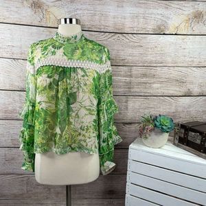 NWT Anthropologie Tracy Reese Hope for Flowers Angelina Silk Peasant Blouse 6
